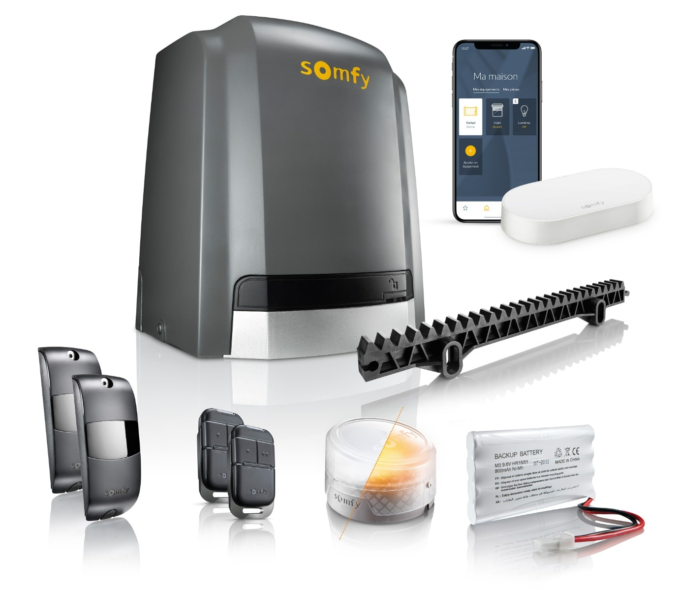 Slidymoove 600 motorización conectada para puerta corredera - 1241958kit - 1 - Somfy