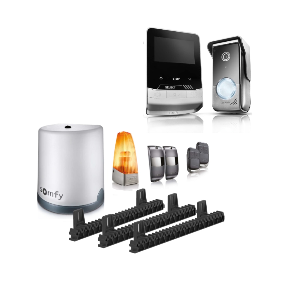 Napęd do bramy przesuwnej Freevia 400 + Wideodomofon V100+ - 1246277-1870535-zestaw - 1 - Somfy