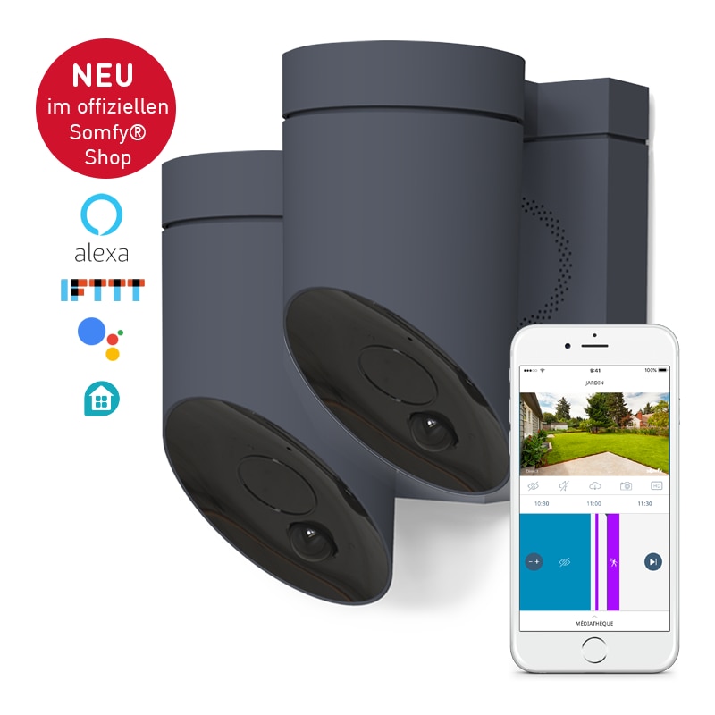 Somfy® Überwachungskamera inkl. Sirene grau im 2er-Pack - 201155 - 4 - Somfy