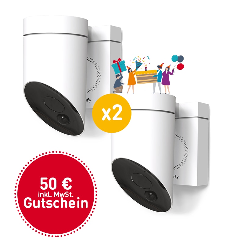 Somfy® Überwachungskamera inkl. Sirene weiß im 2er-Pack - 201154 - 1 - Somfy