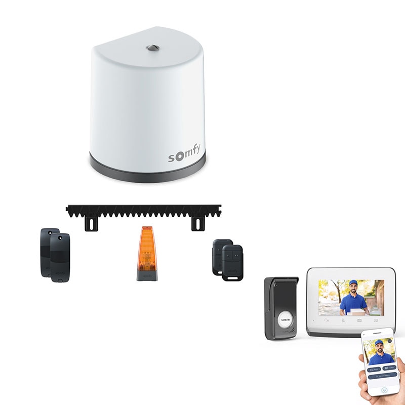 Image Motorisation Freevia Essential pour portail coulissant et Visiophone V350 connect