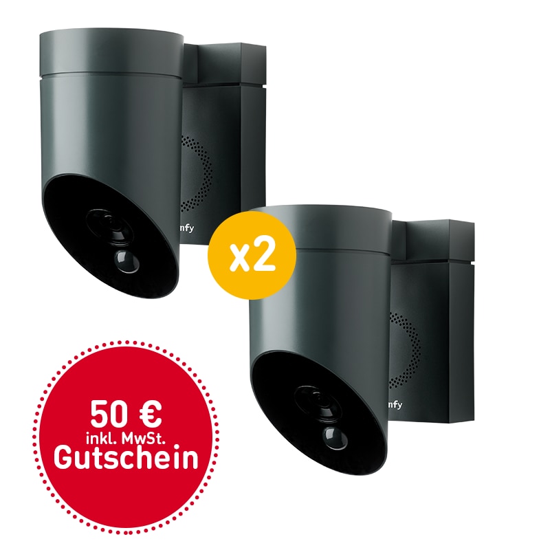 Somfy® Überwachungskamera inkl. Sirene grau im 2er-Pack - 201155 - 2 - Somfy