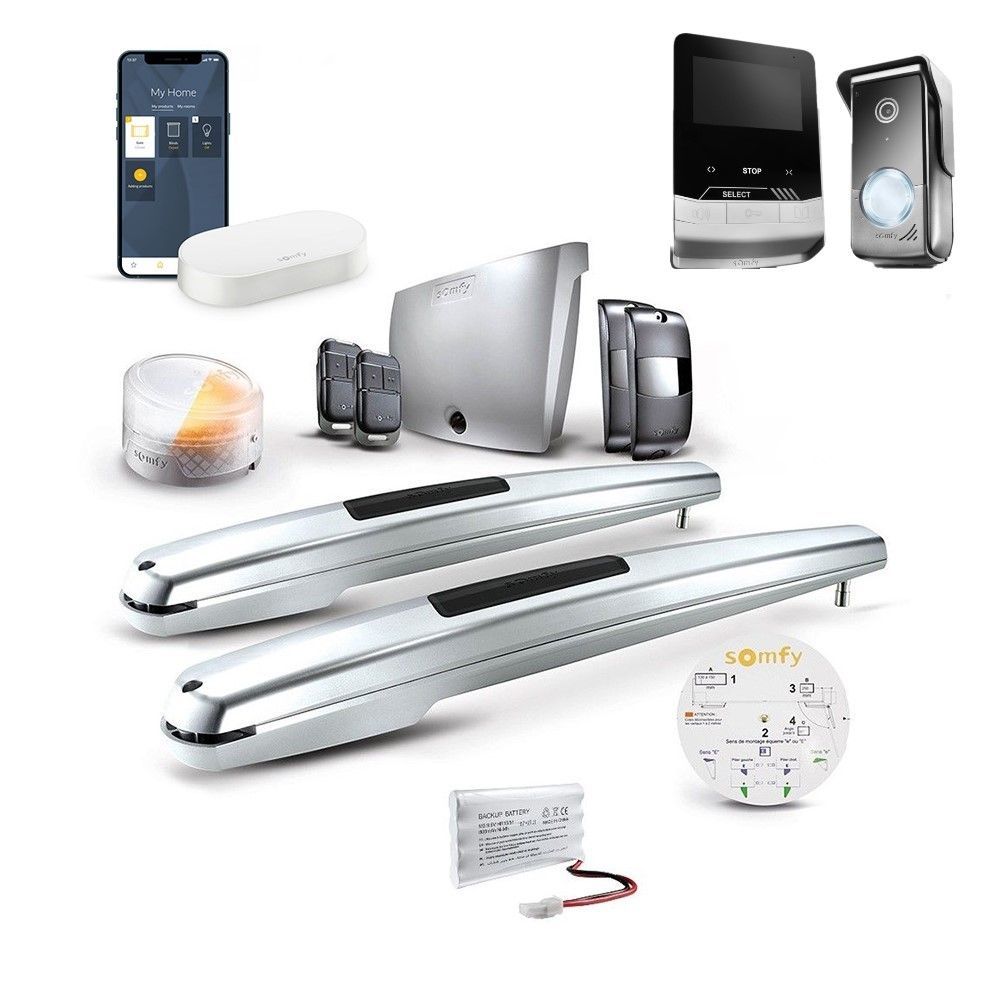 Napęd do bramy dwuskrzydłowej Exavia Star + Centralka Connectivity Kit + Wideodomofon V100+ - 1241957-1870535-zestaw - 1 - Somfy