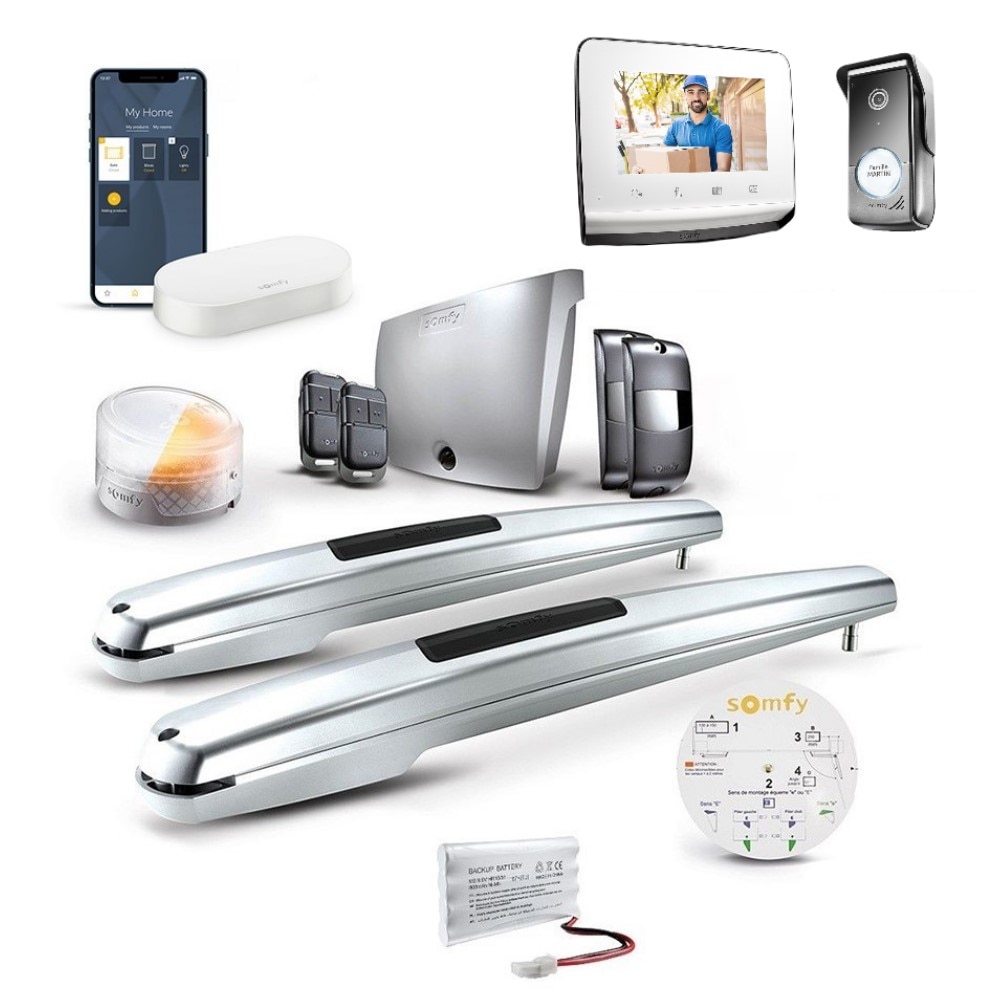 Napęd do bramy dwuskrzydłowej Exavia Star + Centralka Connectivity Kit + Wideodomofon V350 - 1241957-1870996-zestaw - 1 - Somfy