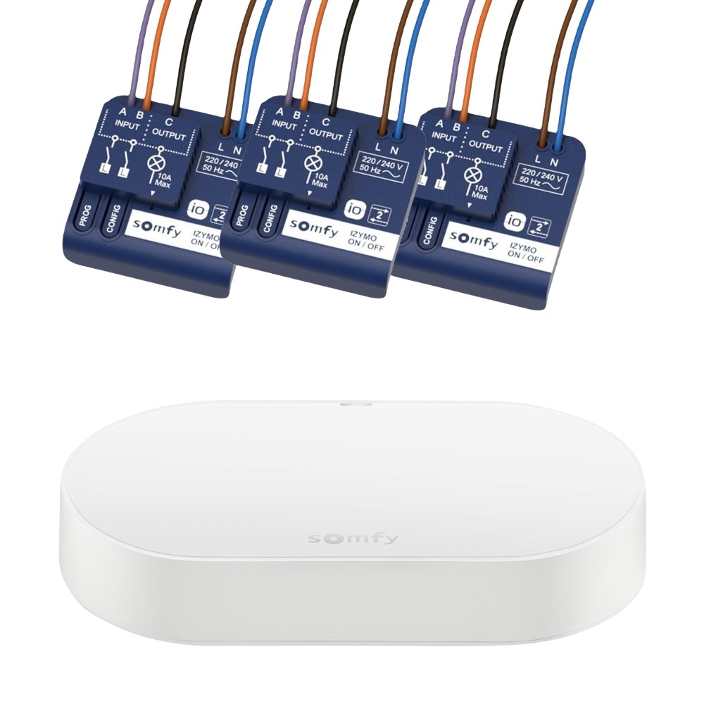 Zestaw do sterowania oświetleniem: Connectivity kit + Odbiornik IZYMO io on/off 3 szt. - 1870755-3x1822649-zestaw - 1 - Somfy